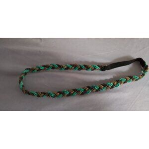 Braided Beaded Headband With Elastic Band For Women